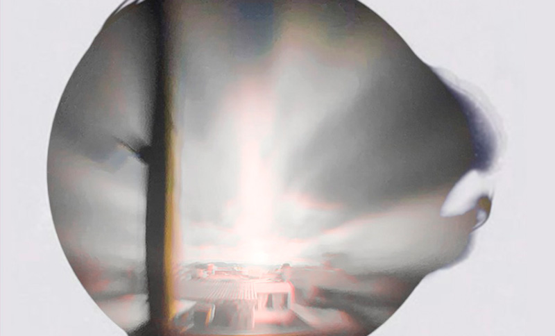 foto de un horizonte tomada desde una ventana