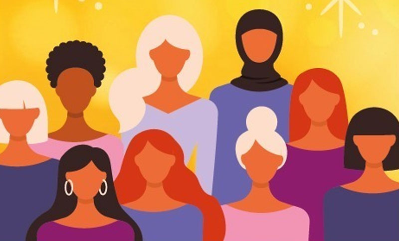 ilustración de varios rostros de mujeres