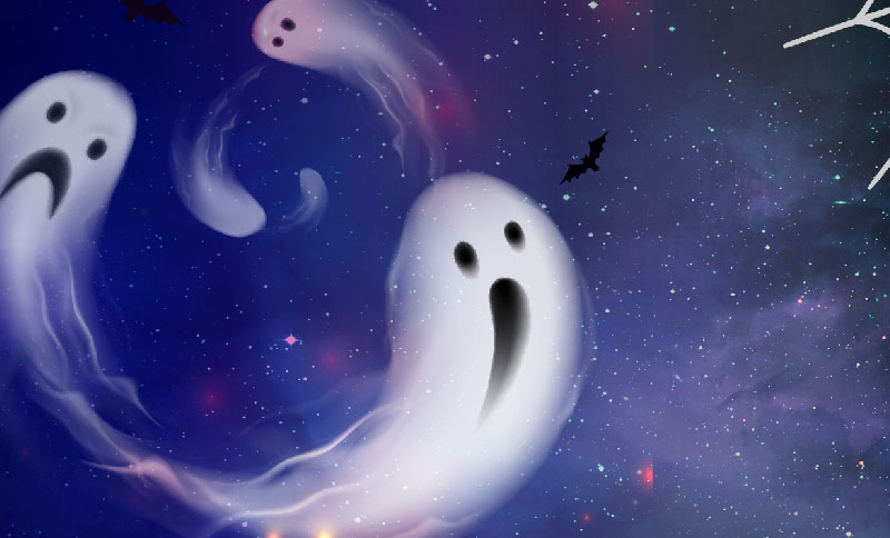 Ilustración de varios fantasmas