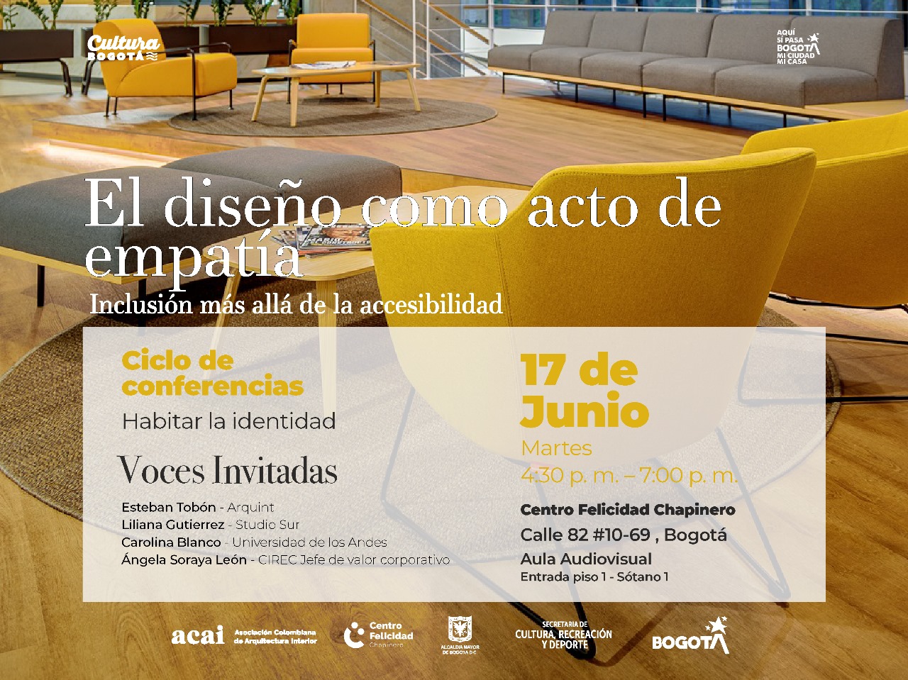 Anuncio sobre charla del Diseño como empatía.