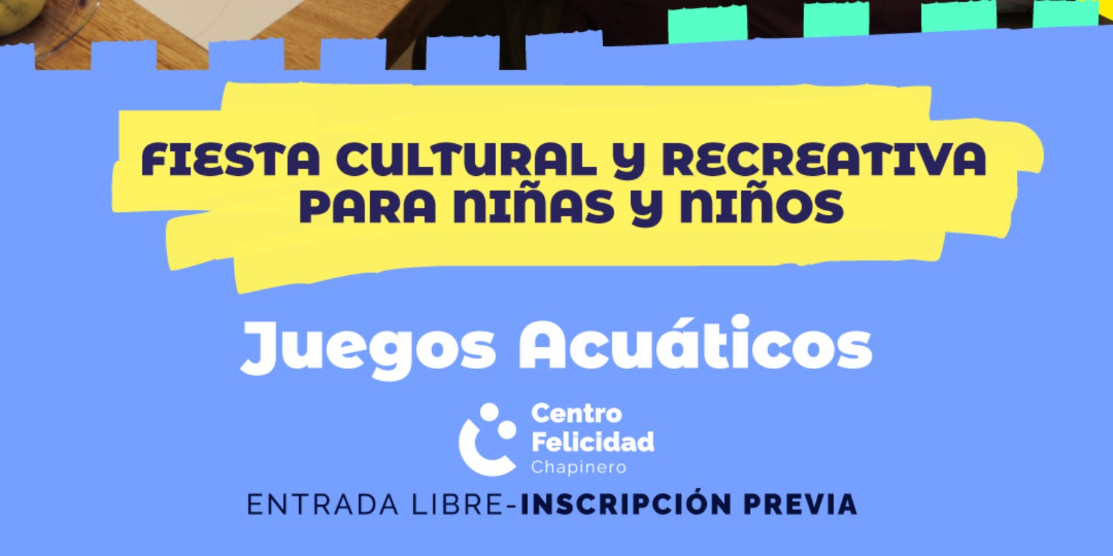 Afiche de juegos acuáticos.