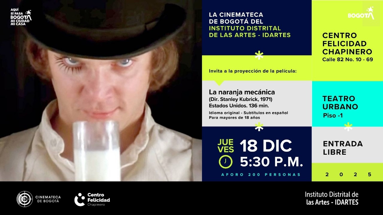 Afiche de la naranja mecánica.