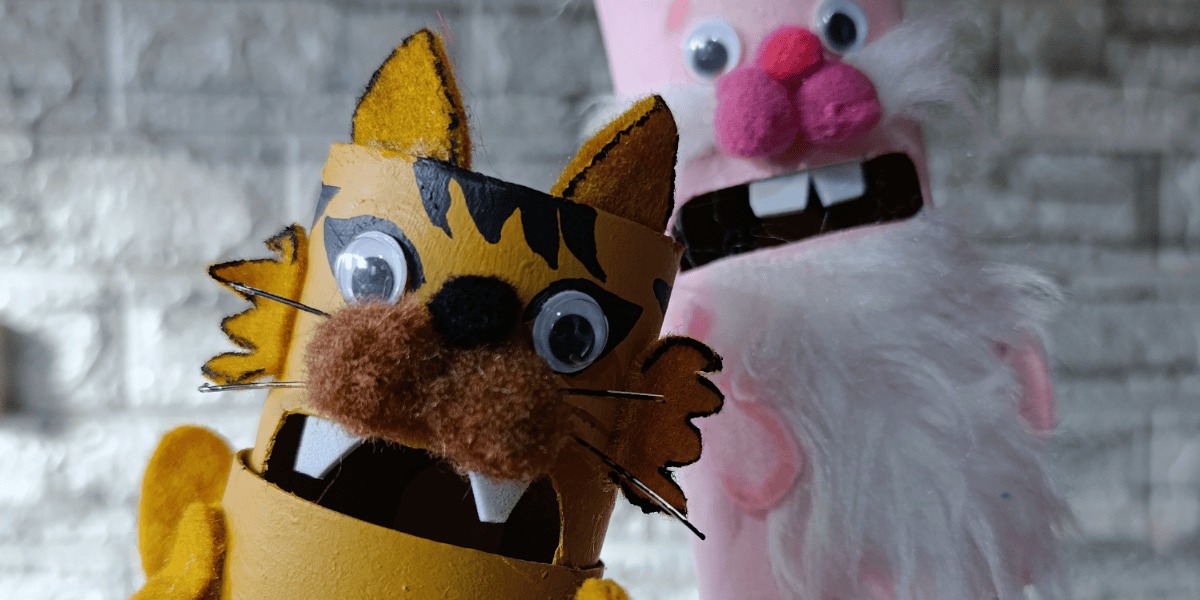 Imagen de títere con forma de tigre.