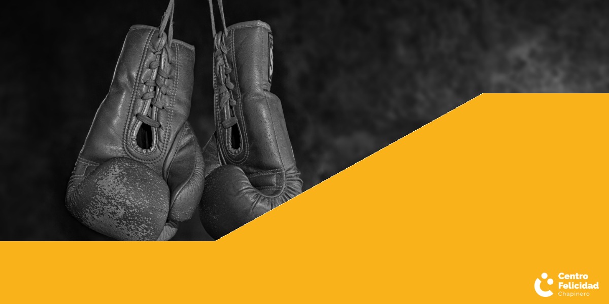 Afiche de guantes de boxeo.