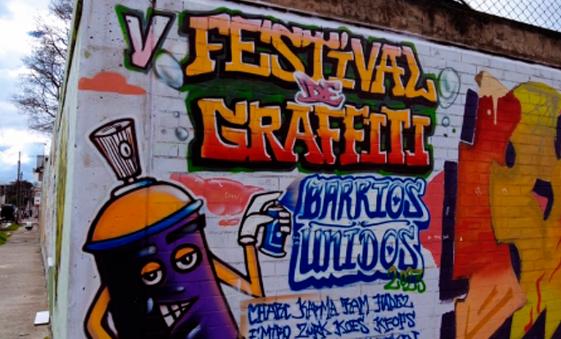 Pared con un grafiti dibujado 