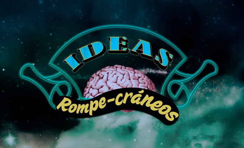 Ilustracion de un cerebro con el texto ideas rompe cráneos