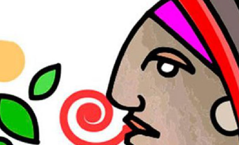 Ilustración de un rostro de una mujer conversando