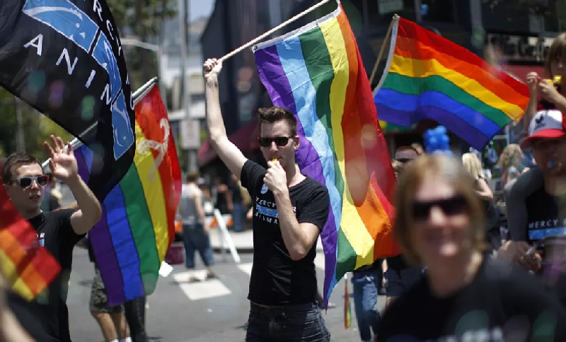 Personas en marcha LGBTIQ+