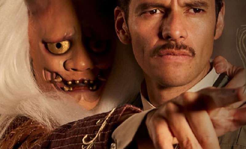 Dos artistas de una obra en primer plano