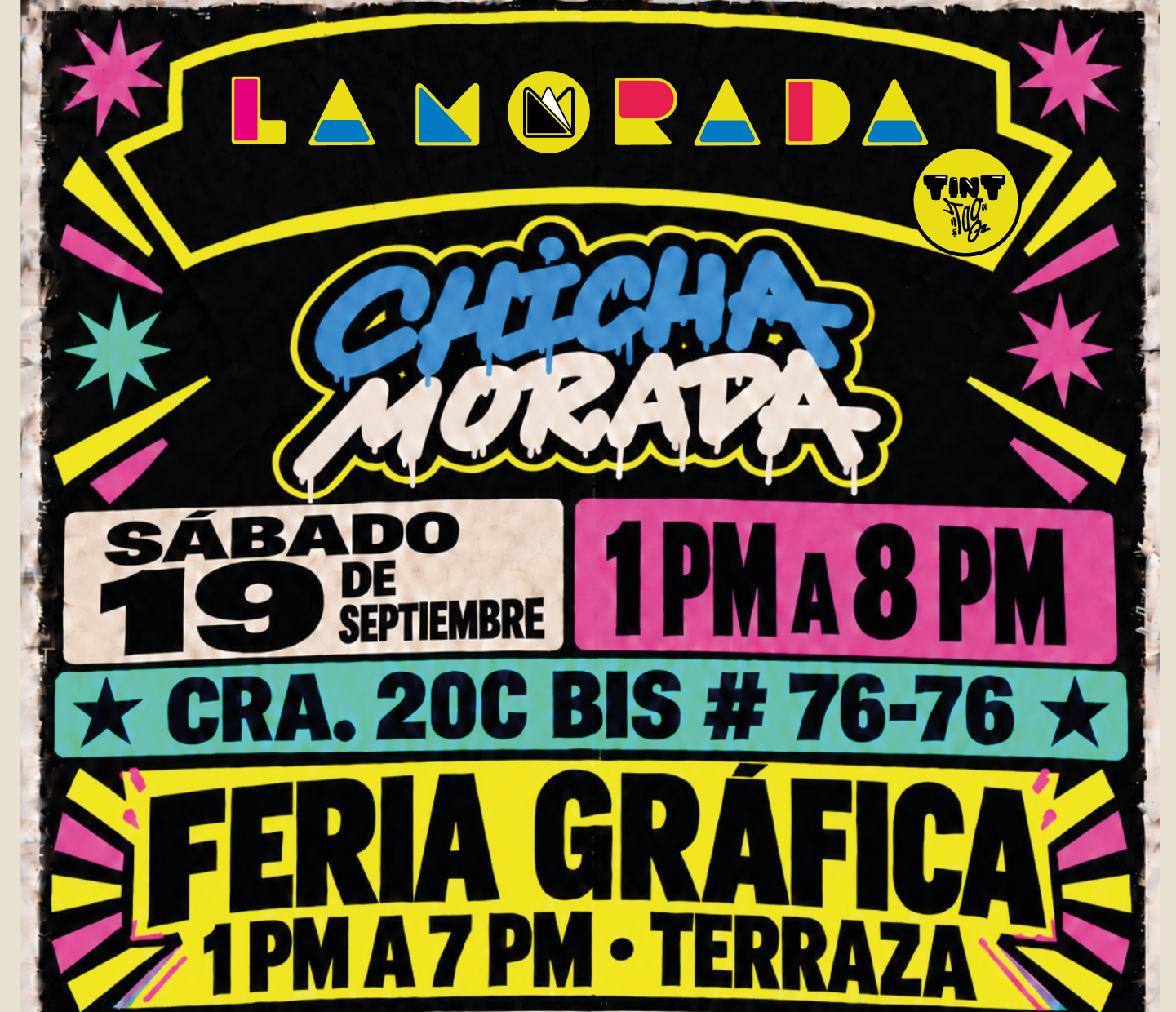 Afiche de invitación a color