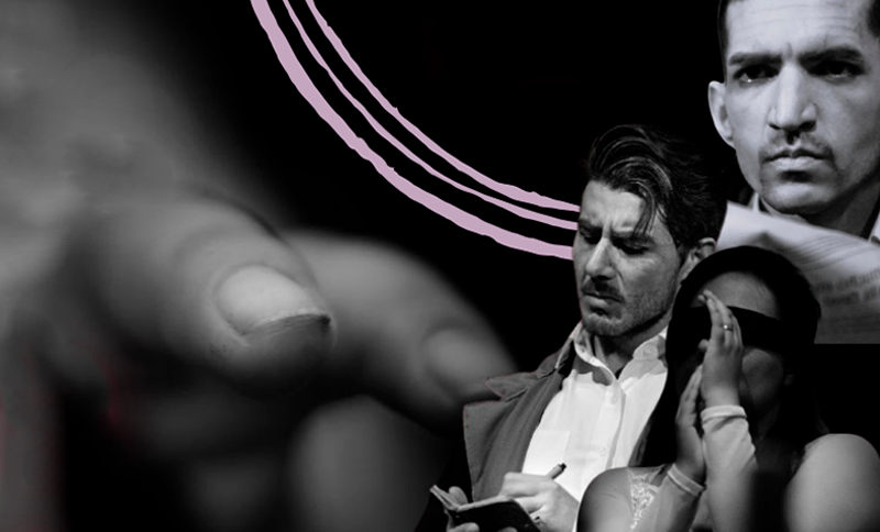 manos en primer plano y rostro de tres personas