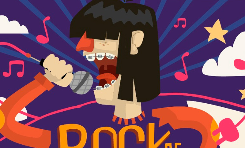 ilustración jóven cantando 