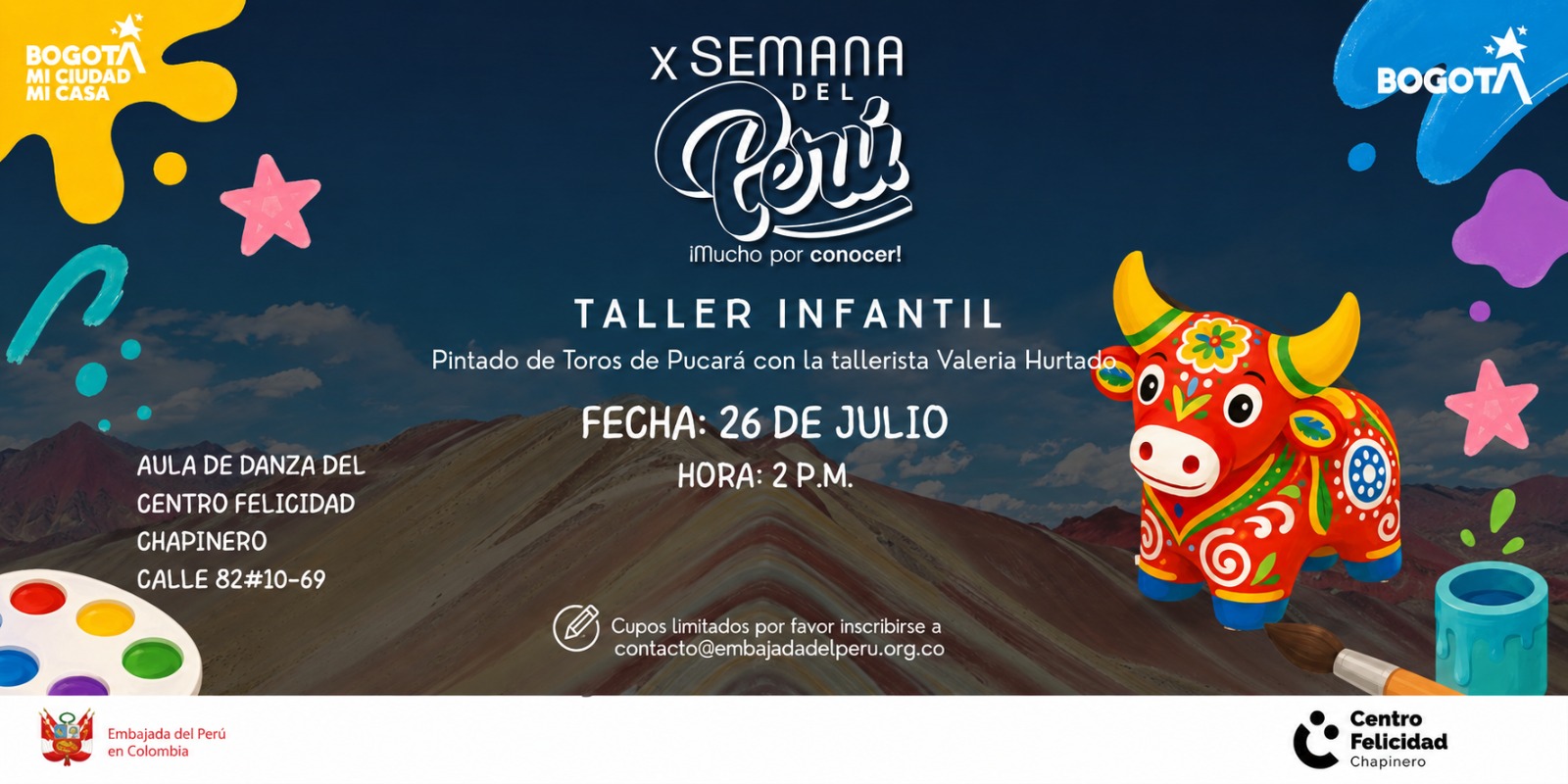 Pieza gráfica del taller infantil Pintado de Toritos de Pucará