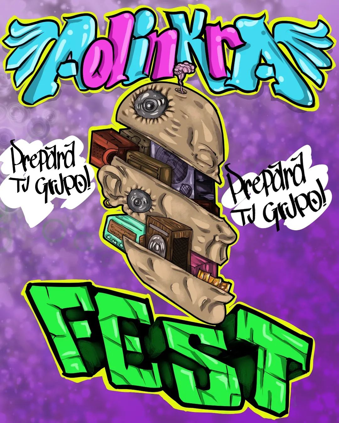 Afiche del evento con nombre del evento y el logo del mismo