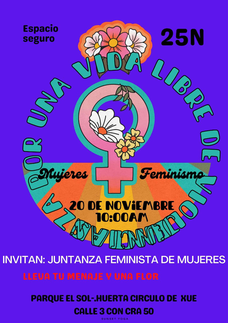 cartel informativo sobre la conmemoración internacional de la eliminación de violencia contra las mujeres.