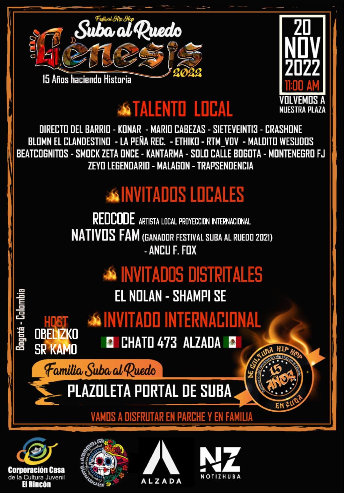 Cartelera del evento