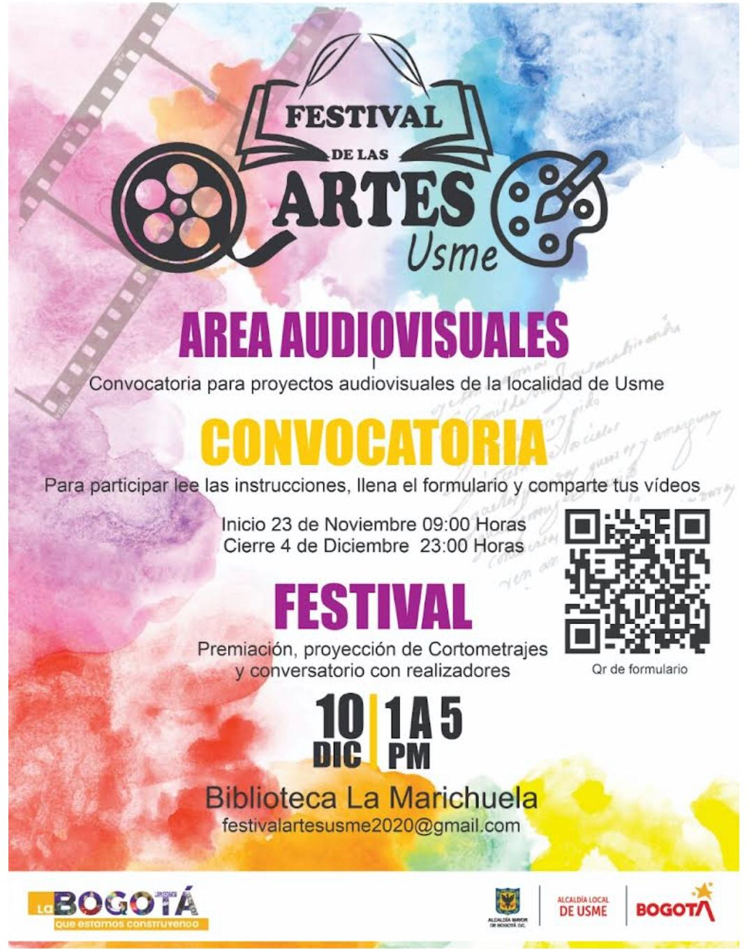 Convocatoria Festival de las Artes: Área Audiovisuales en Usme 
