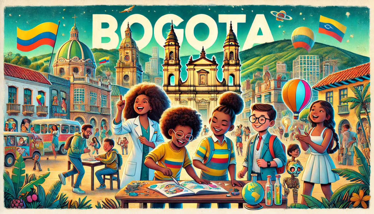 Niños y niñas disfrutando de actividades culturales en Bogotá