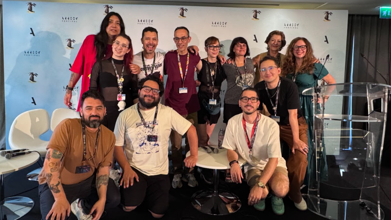 personas de la industria del cine posando