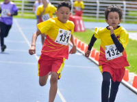 Niños en carrera de atletismo. Foto: Cortesía Liga de Atletismo Bogotá.