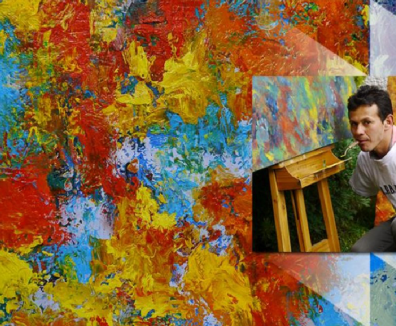 Artista plástico pintando un cuadro
