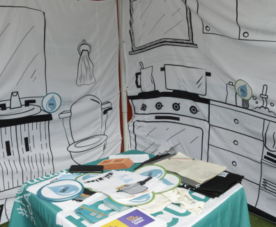 Activación lúdica sobre consumo de agua en FILBo