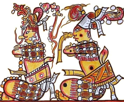  Pintado por Lacambalam. Motivo tomado de una cerámica maya antigua.