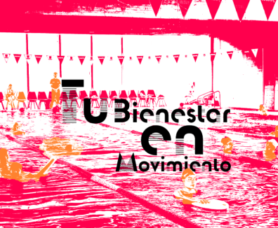 Fotografía de la piscina semiolimpica del centro felicidad chapinero modificada en colores y de la campaña tu bienestar en movimiento