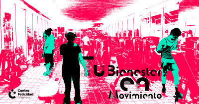 Fotografía intervenida de personas en el gimnasio del centro felicidad chapinero