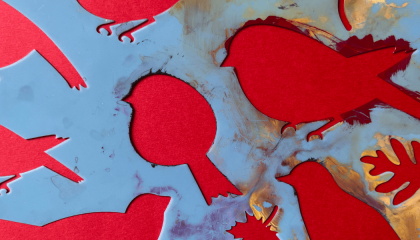 Fotografía de stencil de pájaros