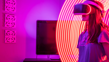 Persona con gafas de realidad virtual