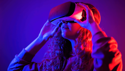 Persona con gafas de realidad virtual