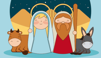 Imagen ilustrada del pesebre