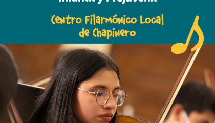 Afiche del Centro Filarmónico Local de Chapinero.