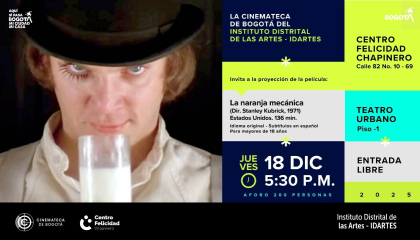 Afiche de la naranja mecánica.