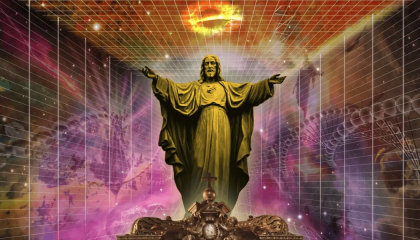 Imagen de Jesús sicodélico.