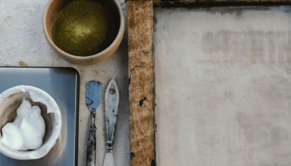 Pinceles y elementos para serigrafía.