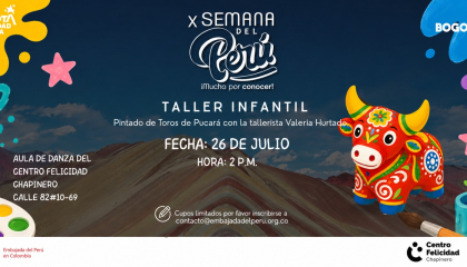 Pieza gráfica del taller infantil Pintado de Toritos de Pucará