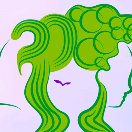 Ilustración rostro de perfil de dos mujeres