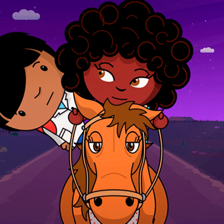 Ilustración de niña y niño