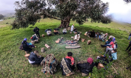 Personas reunidas en círculo