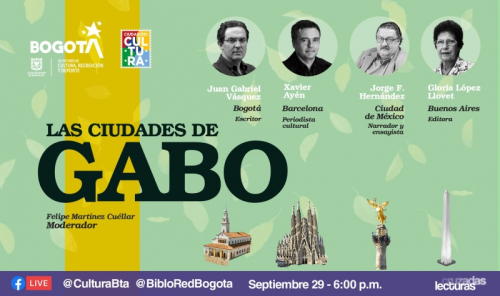 Afiche de evento Las ciudades de Gabo